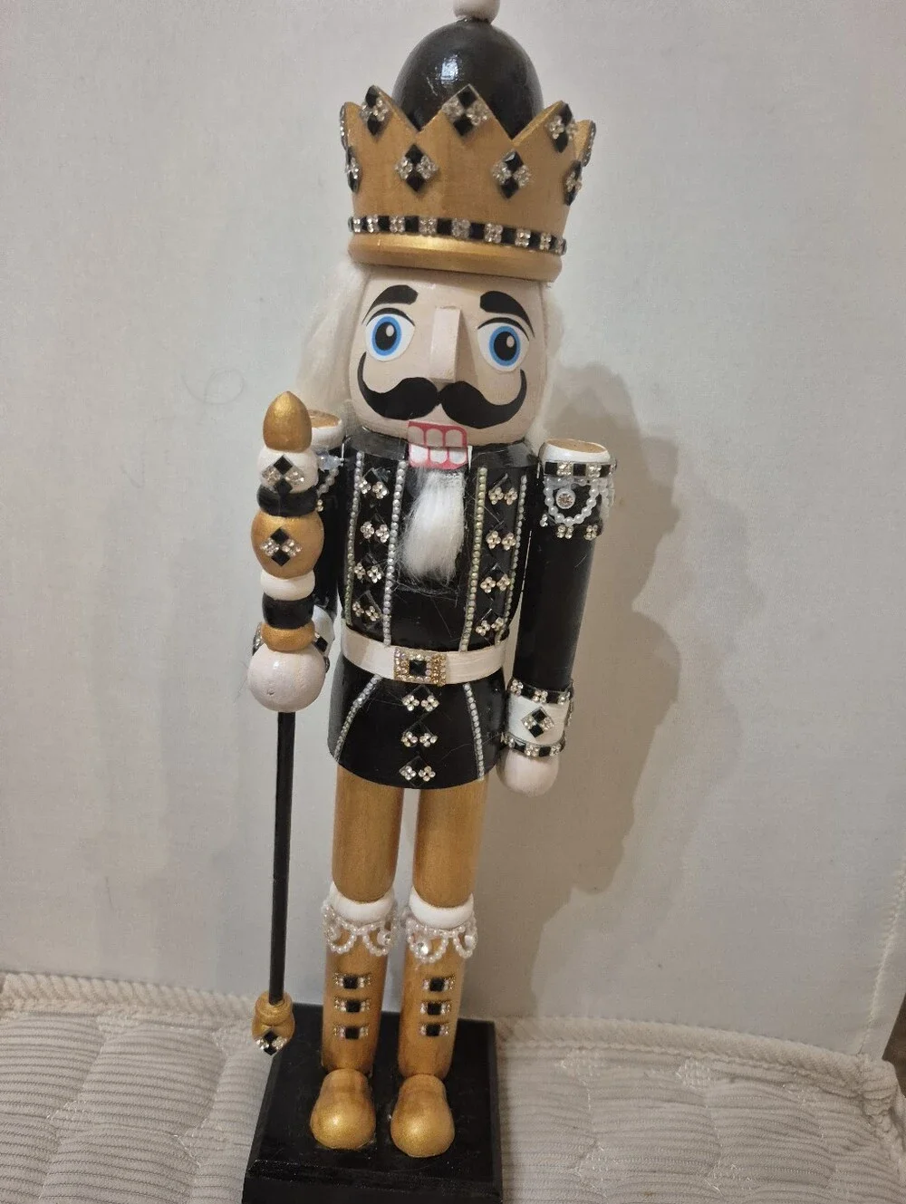 Black & Gold King Nutcracker Figurine